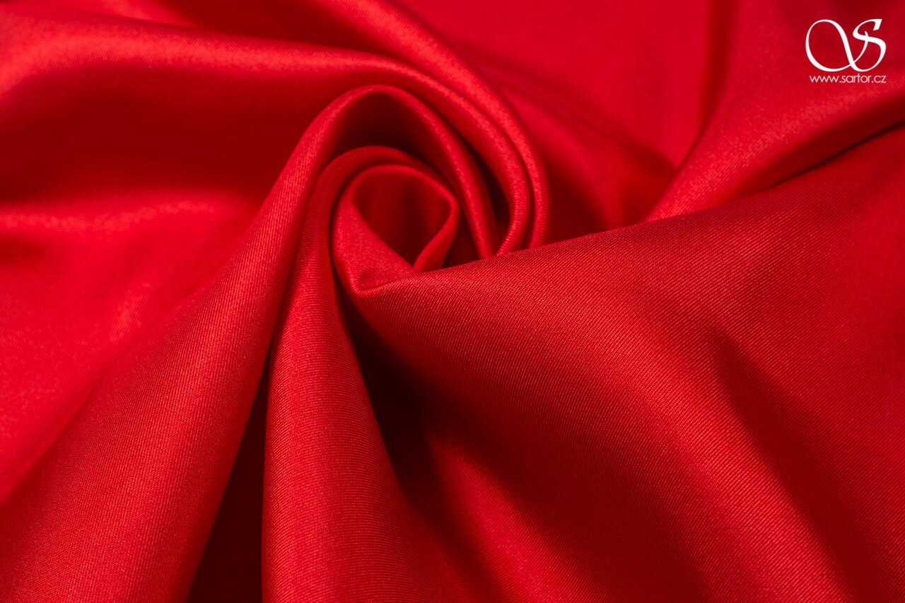 Red duchesse silk blend satin - SARTOR BOHEMIA
