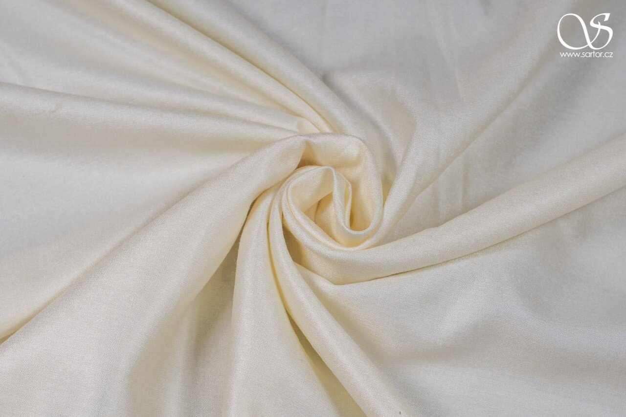 Cream silk rayon fabric - SARTOR BOHEMIA