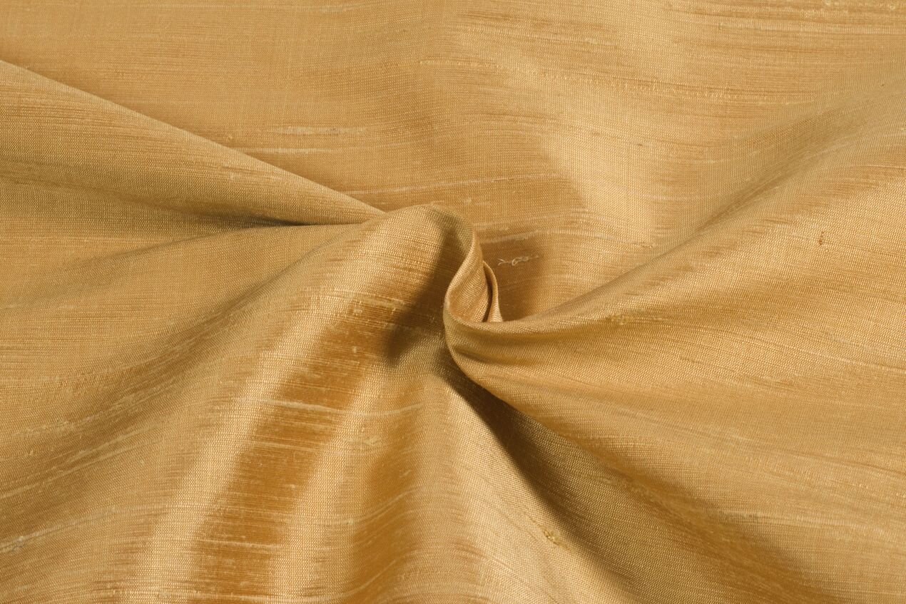 Champagne Dupioni - Pure Raw Silk Fabric - Worldwide Shipping