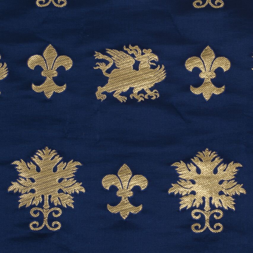 Medieval brocade reproduction with Fleur de Lis and Griffins - SARTOR  BOHEMIA