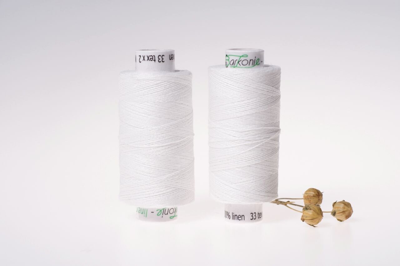Medium linen thread, 33x2, 200m, white