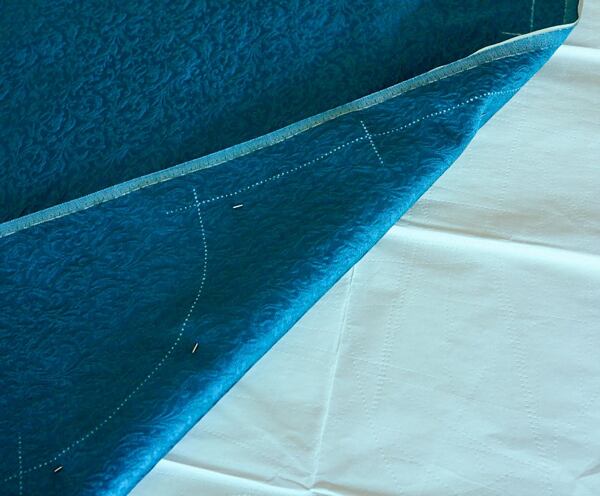 The pattern has been successfully transferred to the other side How to make a circle skirt — the transferred pattern