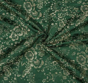 Brocade flowers, gold and green