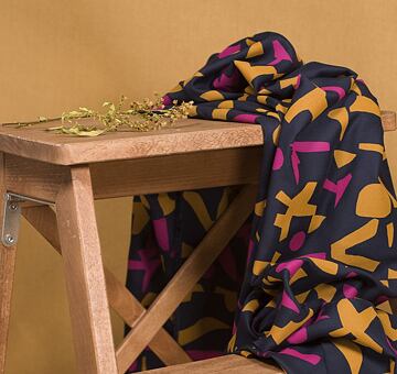 French designer fabric Shadow Night, modal