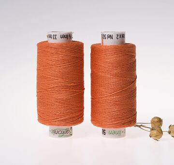 Medium linen thread, 33x2, 200m, dark orange
