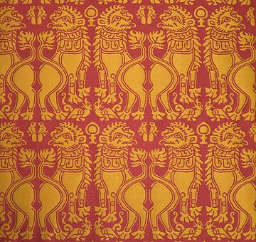 Silk samite paired lions, red