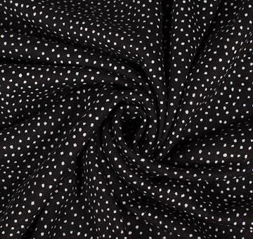 Linen blend jersey with dots, black