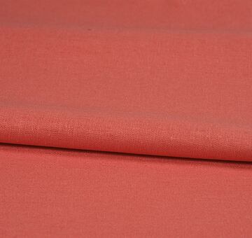 Coral linen cotton blend fabric