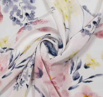 Silk crêpe de Chine with with floral print – Elise