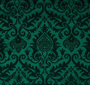 Renaissance velvet with stylized pomegranates, green