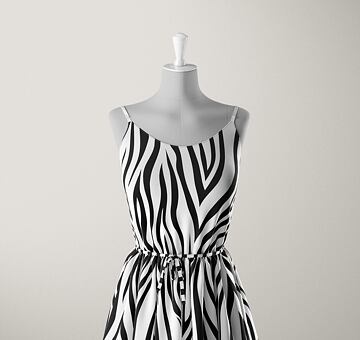 Silk crêpe de Chine, zebra print