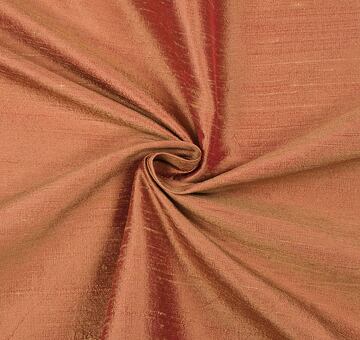 Shot slubbed silk dupioni, red-gold