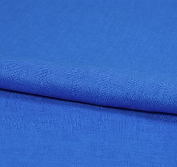 Blue linen cotton blend fabric