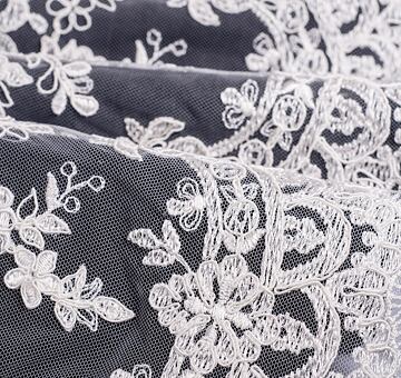 Corded lace Marta, ivory white, 1m