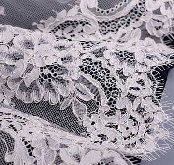 Alençon lace Rosemary, ivory white