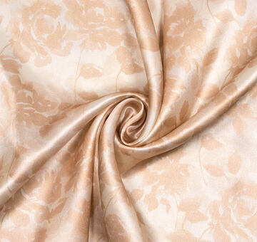 Silk satin with floral print  – Selene beige