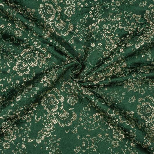 Brocade flowers, gold and green