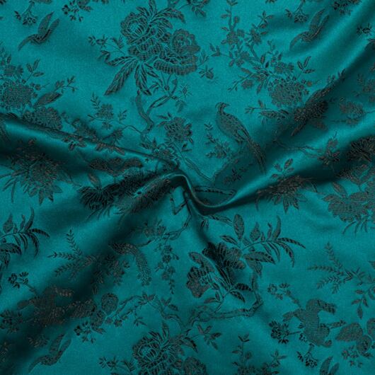 Japanese brocade, teal