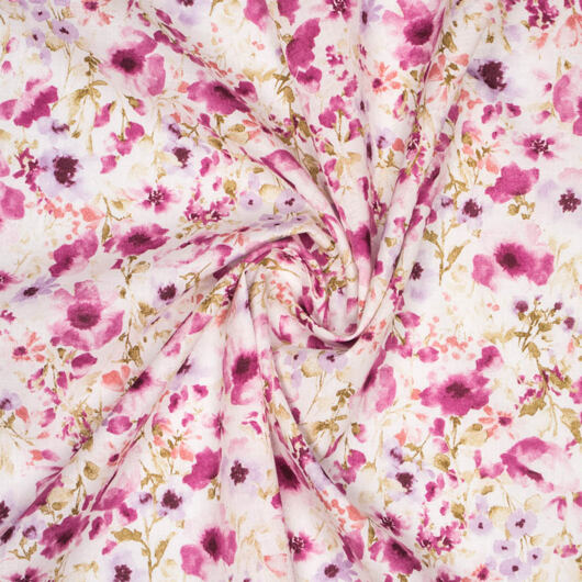 KOKKA Japanese dress fabric "Flowny6", 100% cotton, pink