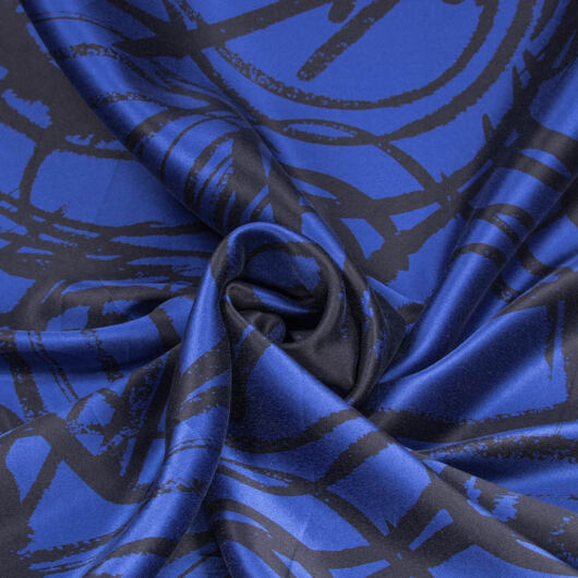 Blue silk fabric