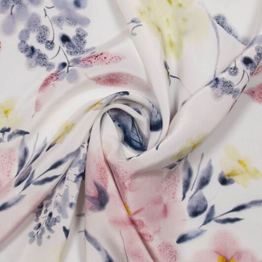 White crepe silk fabric