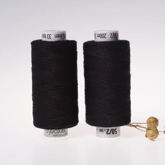 Medium linen thread, 33x2, 200m, black