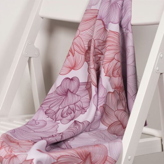 Designer fabric Full bloom, lilac, EcoVero