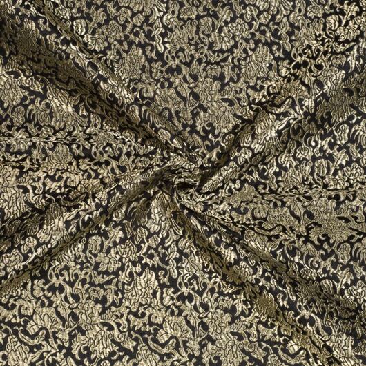 Brocade seabed, black and gold