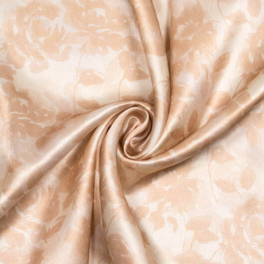 Beige satin silk fabric