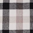 Black-white-beige fine gingham linen print fabric, 100% linen