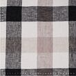 Black-white-beige fine gingham linen print fabric, 100% linen