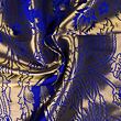 Cloth of gold from Memling's Triptych, handwoven silk with gold, royal blue