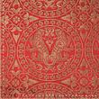 Anatolian imperial brocade with lions in medallions, silk blend, gold and red