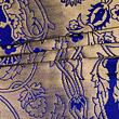 Cloth of gold from Memling's Triptych, handwoven silk with gold, royal blue
