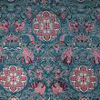 Brocade chrysanthemum, teal and red
